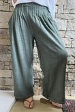 Loom & Thread Pin Tuck Pant Washed Moss /41=